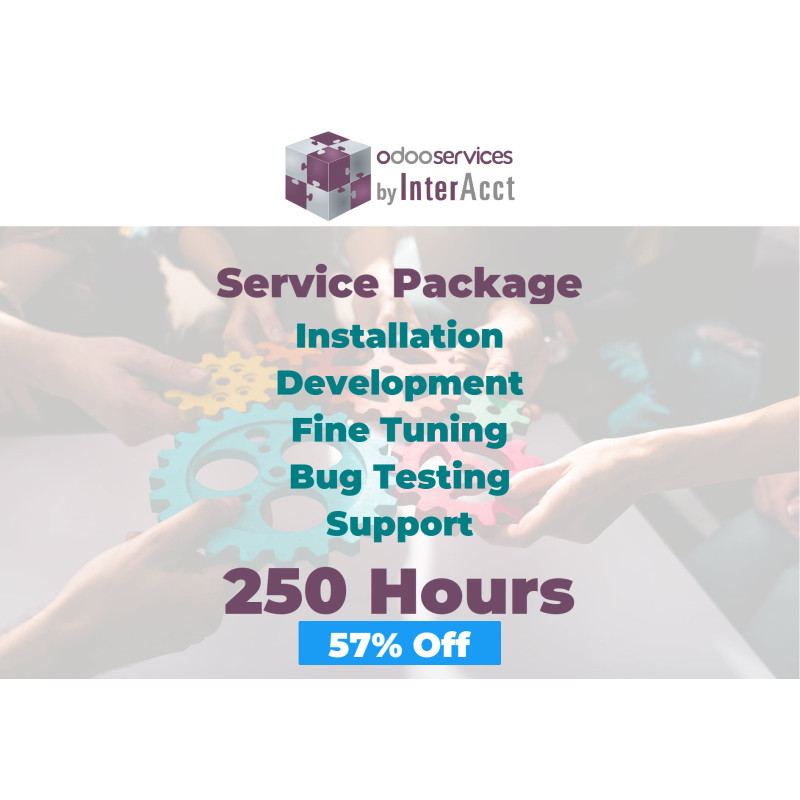 250 Hours - Development/Support Services for Odoo 250 Hours - Development/Support Services for Odoo